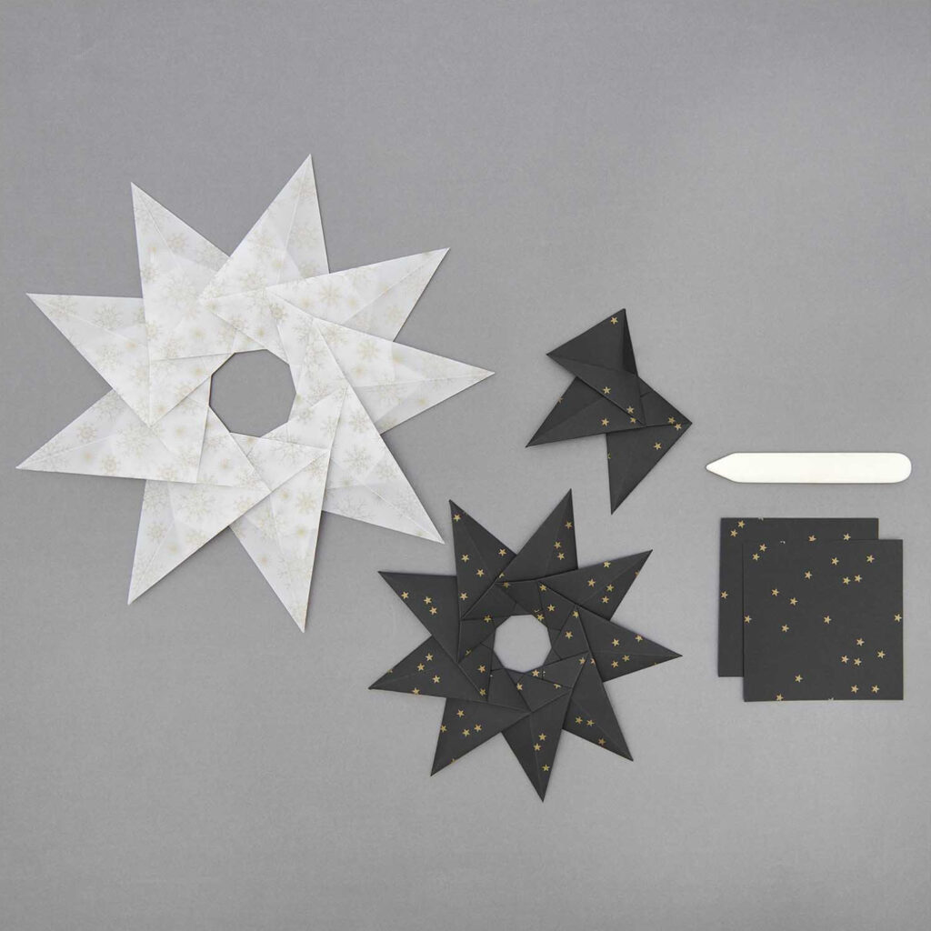 Verschiedene Origami-Projekte: Sterne basteln