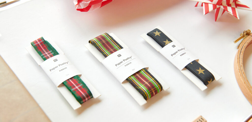 Auswahl an verschiedenen Geschenkbändern: Taft, Ribbon, Satin und vieles mehr