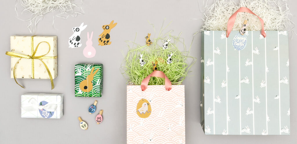Ostergschenke: Verpacken in Tüten und Geschenkpapier