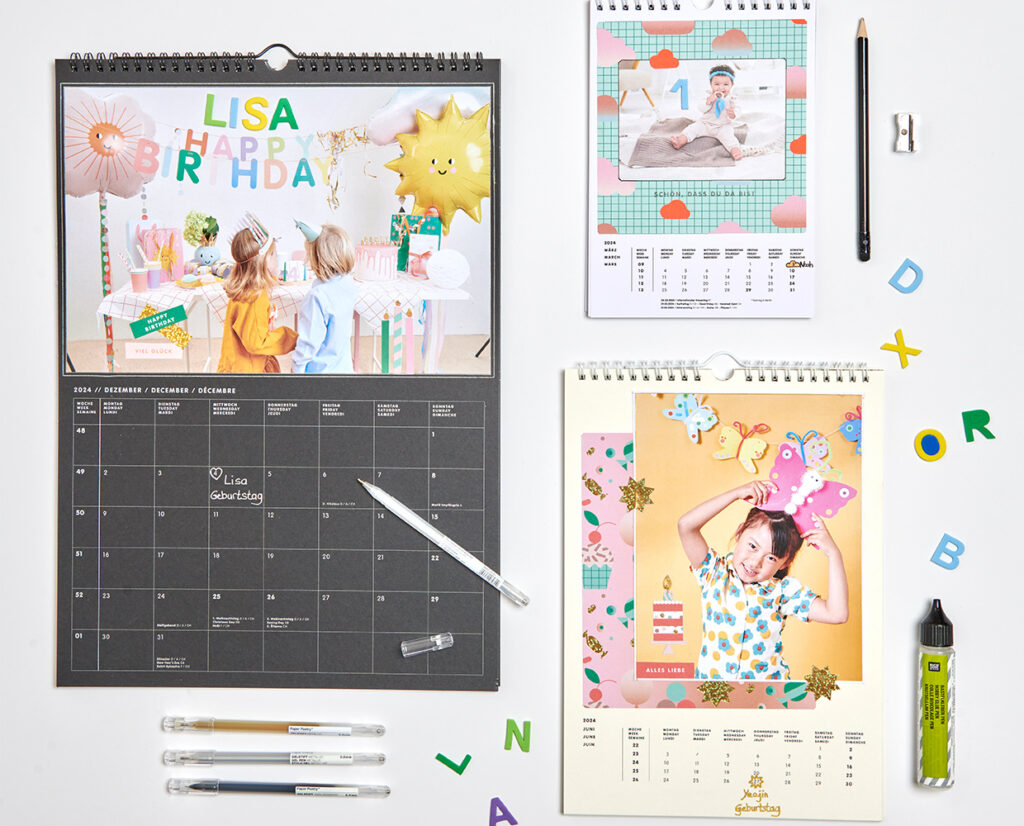 Fotos, Sticker, Stempel: Schöne DIY Kalender gestalten