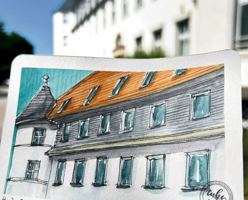 Urban Sketching unterwegs: im Aquarellbuch am besten sofort alles festhalten