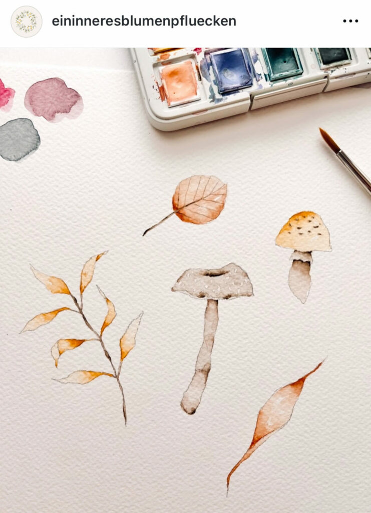 Aquarellieren von Blumen und anderen Motiven mit Malin @eininneresblumenpfluecken