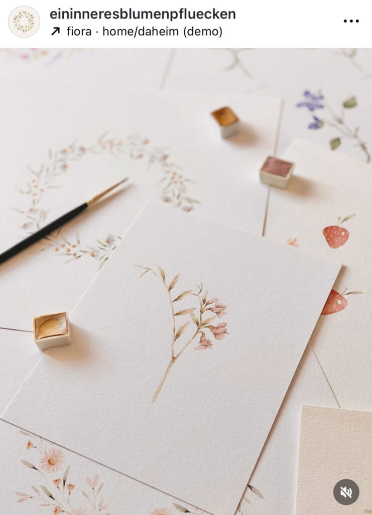 Fröhlich-feine Aquarell Motive und Blumen von @eininneresbluemenpfluecken