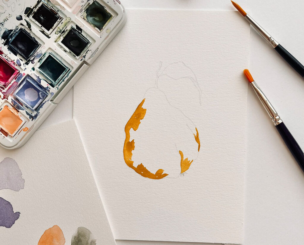 Schritt-für-Schritt: Aquarell Quitte malen