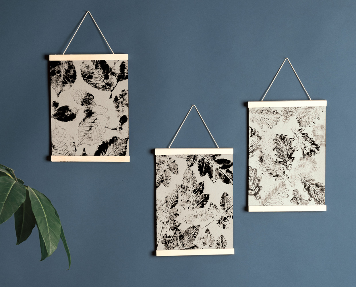 Blätter bemalen mit Acrylfarben und Herbstbilder gestalten