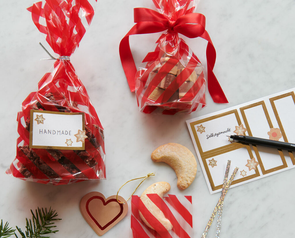 Transparente Tüten zum Einpacken von selbstgemachten Keksen