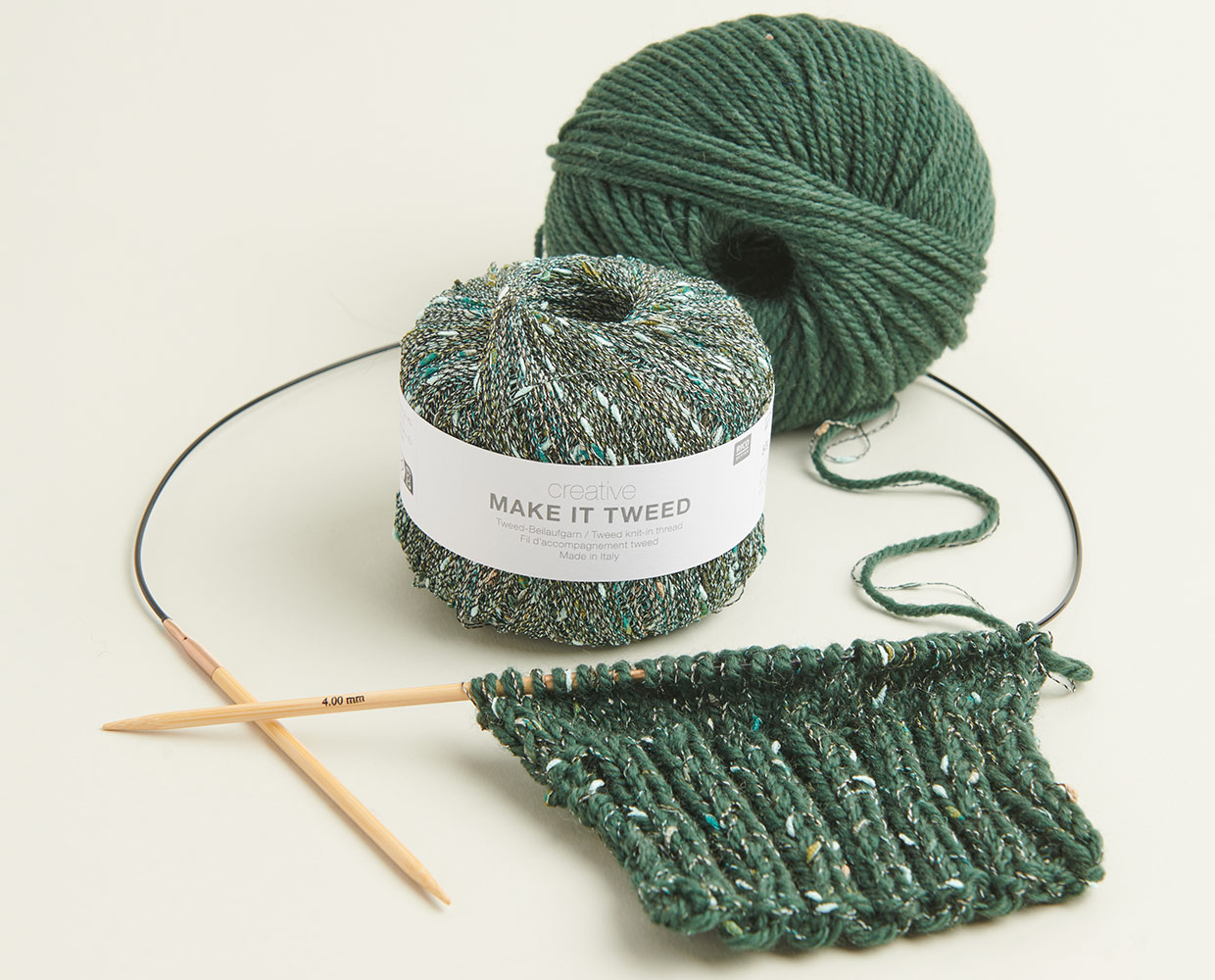 Beilaufgarne locker verstricken