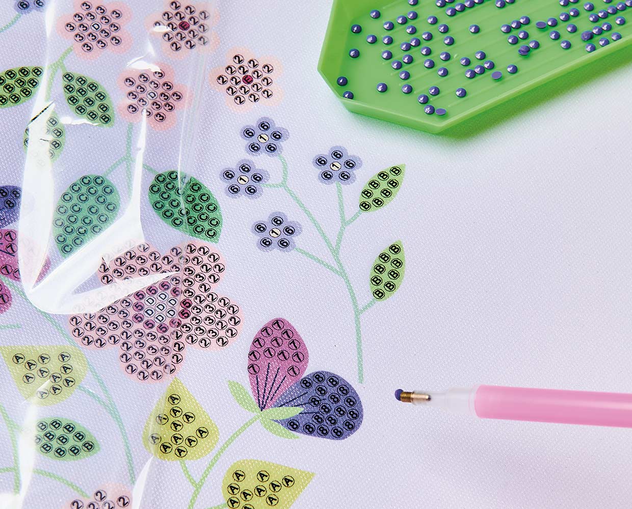 Immer erst Folie auf der klebenden Vorlage liegen lassen