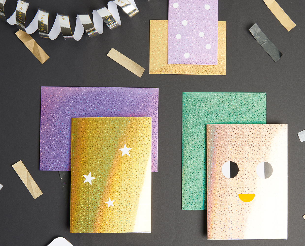 Einladungen & Silvester Karten mit Stickern gestalten