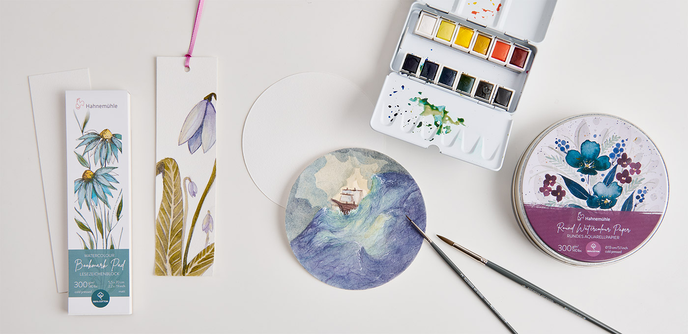 Verschiedene Gestaltungsmöglichkeiten mit unterschiedlichen Aquarellformaten