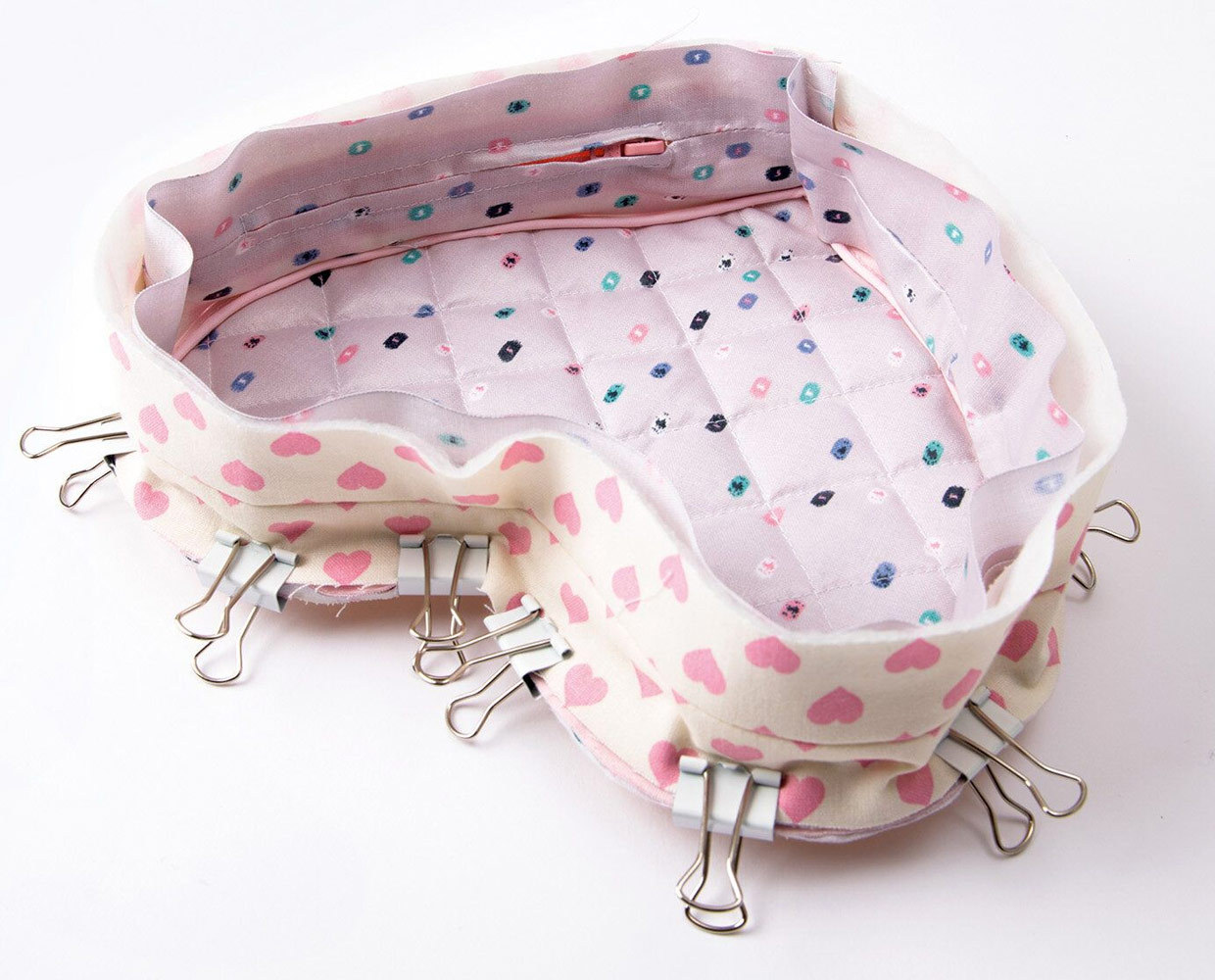 DIY-Nähprojekt: Clutch nähen, Tasche in Herzform