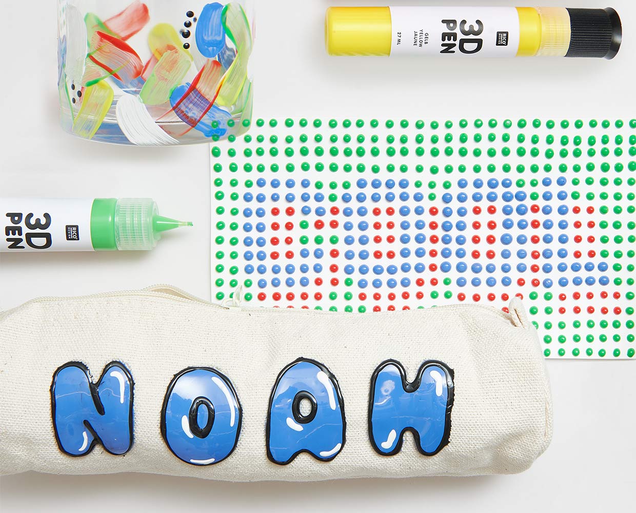 Etui mit Perlenstift bemalen und personalisieren