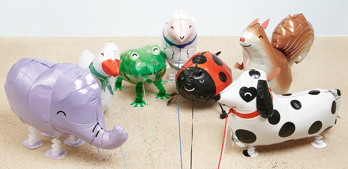 Verschiedene, tierische Airwalker Ballons